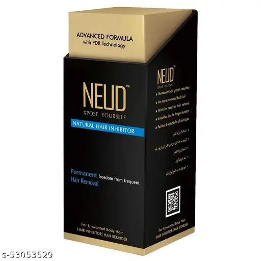 NEUD Natural Hair Inhibitor for Permanent Reduction of Unwanted Hair in Men and Women - 1 Pack (80gm) - Springkart 