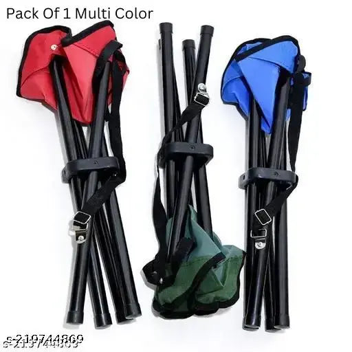 Outdoor Folding Tripod Stool for Camping & Hiking Travelling Outdoor Picnic Fishing Hunting Travel Backpacking Camp Four Leg Tripod Chair (Multicolor) 1 Pc