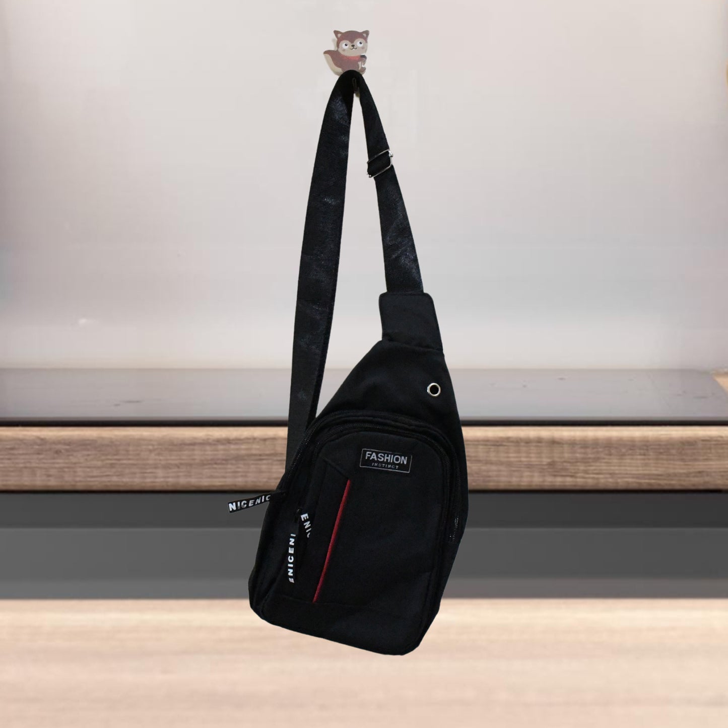12859 Waterproof Anti Theft Cross-body Fanny Pack Waist Bag Shoulder Bags Chest Men Casual Fashion Usb Charging Earphone Hook Sling Travel Bag (1 Pc) - Springkart 