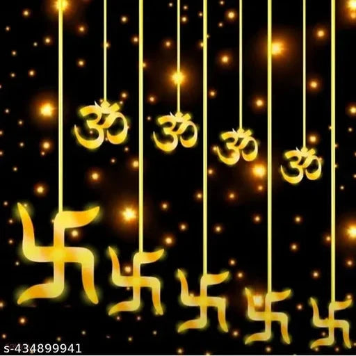 Real Om Swastik 6+6 Curtain Series LED Lights Warm White Colour with 8 mode Function flickering for Decoration on Diwali Festival