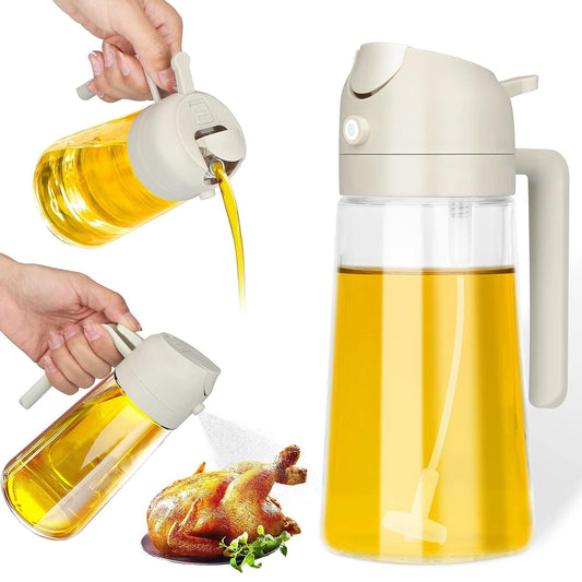 2-in-1 Multi-purpose Glass Oil Dispenser Bottle (500 Ml Approx)