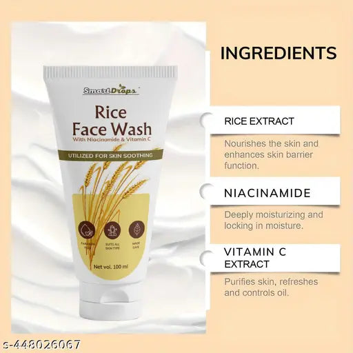 Rice Face Cleanser For Daily Use, Suitable for All Skin Types- 100ml (Pack of 3)