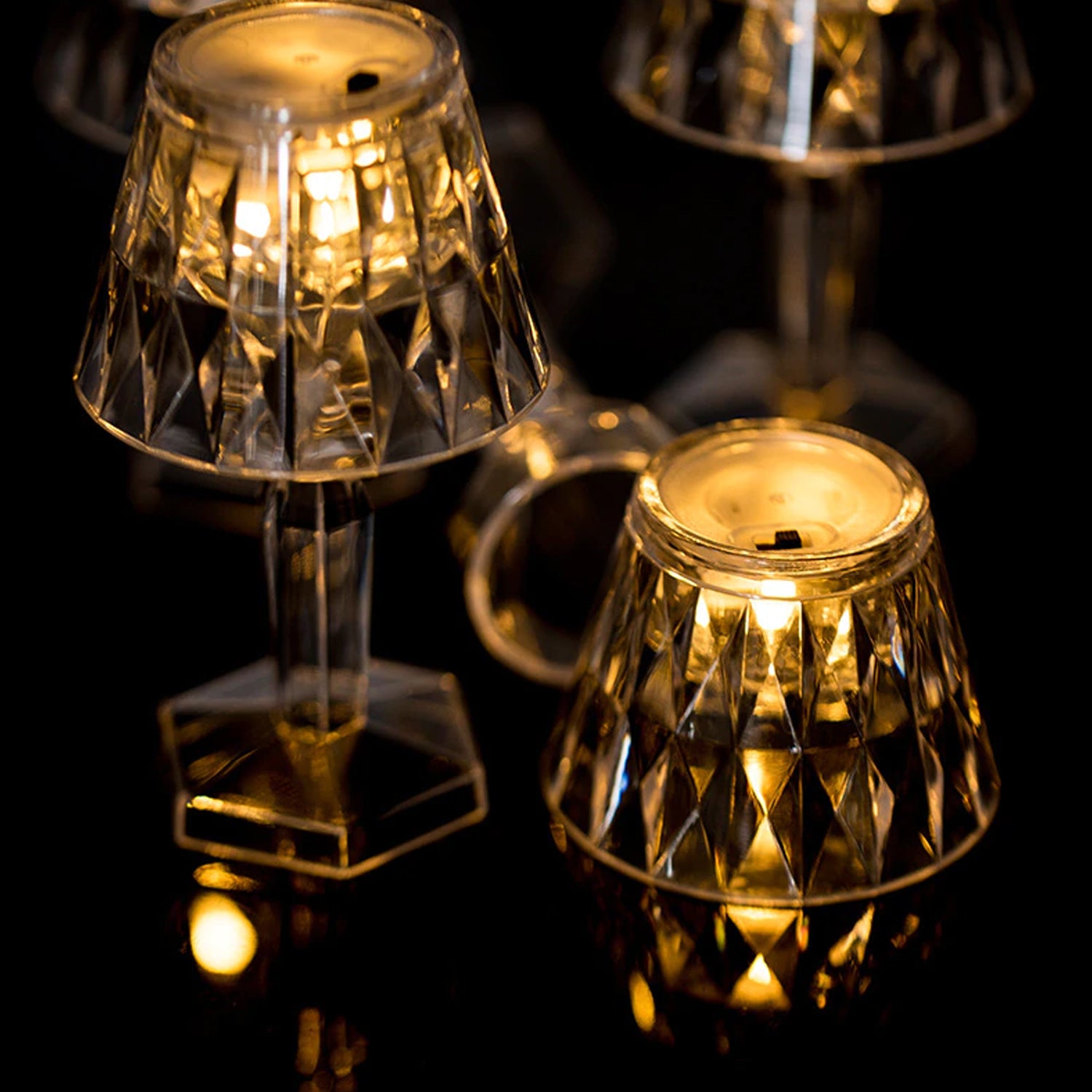 6610 2in1 Transparent Mini Crystal Table Lamp With Reflection Light - Springkart 
