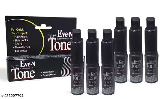 Semi Permanent Hair Dye Stick I 7g each I Black (Black, Pack Of 6)