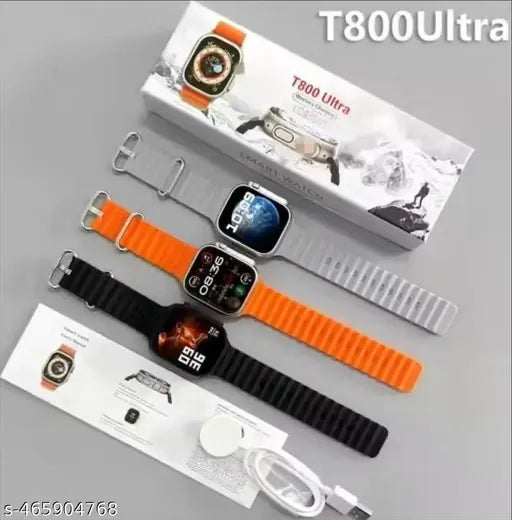 T800 Ultra Smart Watch with Beautiful Strap, Bluetooth Calling Smart Watch, 1.99" Touch Display with Fitness & Outdoor, Health & Medical Tracker, 8 Unique UI Interactions (Orange)