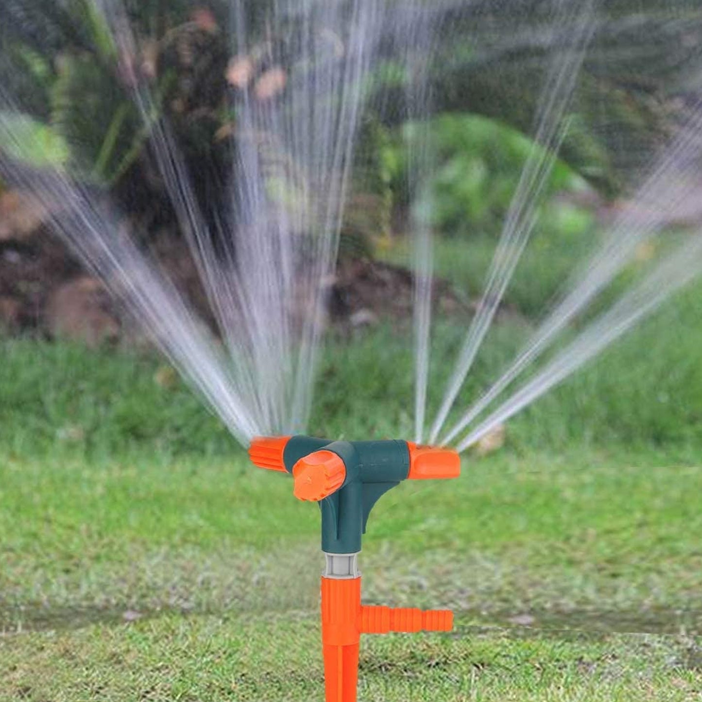 7490 Garden Sprinkler 360 Rotating Adjustable Round 3 Arm Lawn Water Sprinkler For Watering Garden Plantspipe Hose Irrigation Yard Water Sprayer - Springkart 