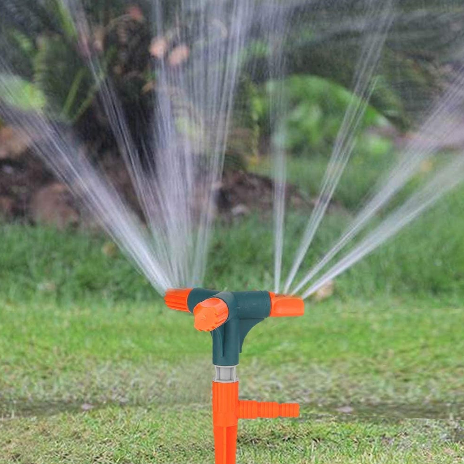 7490 Garden Sprinkler 360 Rotating Adjustable Round 3 Arm Lawn Water Sprinkler For Watering Garden Plantspipe Hose Irrigation Yard Water Sprayer - Springkart 