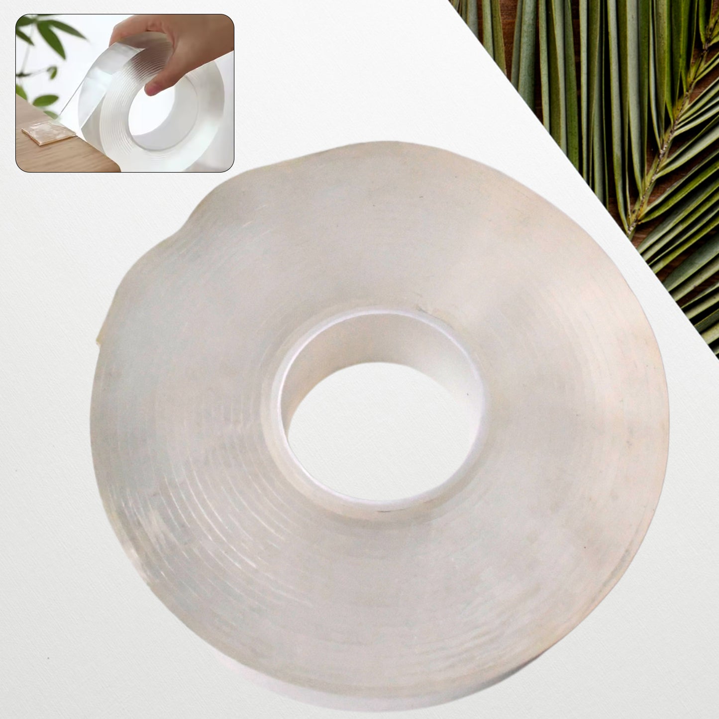 Sticky Double Sided Tape Washable Adhesive Tape Reusable (123 Cm 1 Pc) - Springkart 