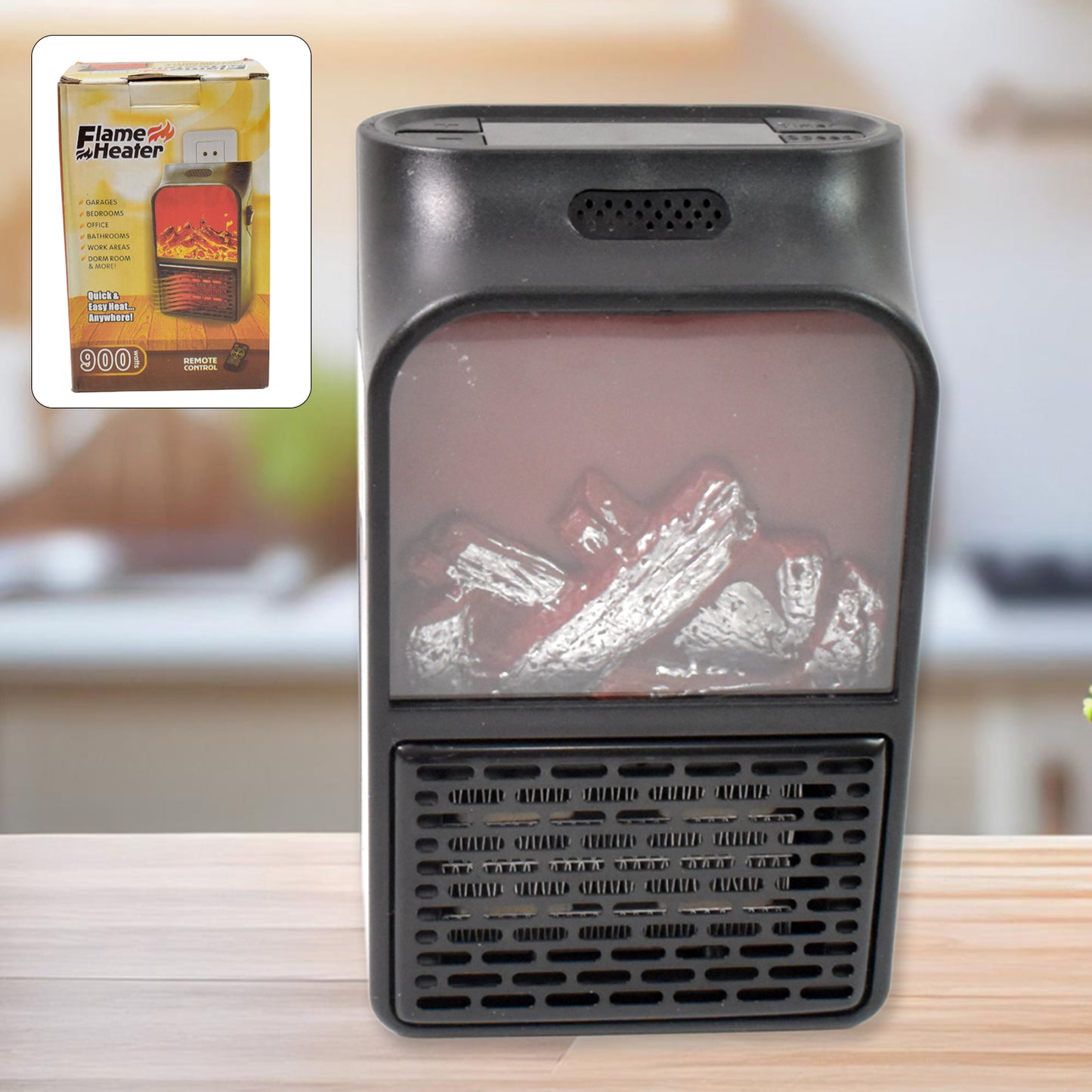 Portable Electric Fireplace Lamp Led Flame Heater (900w 1 Pc) - Springkart 