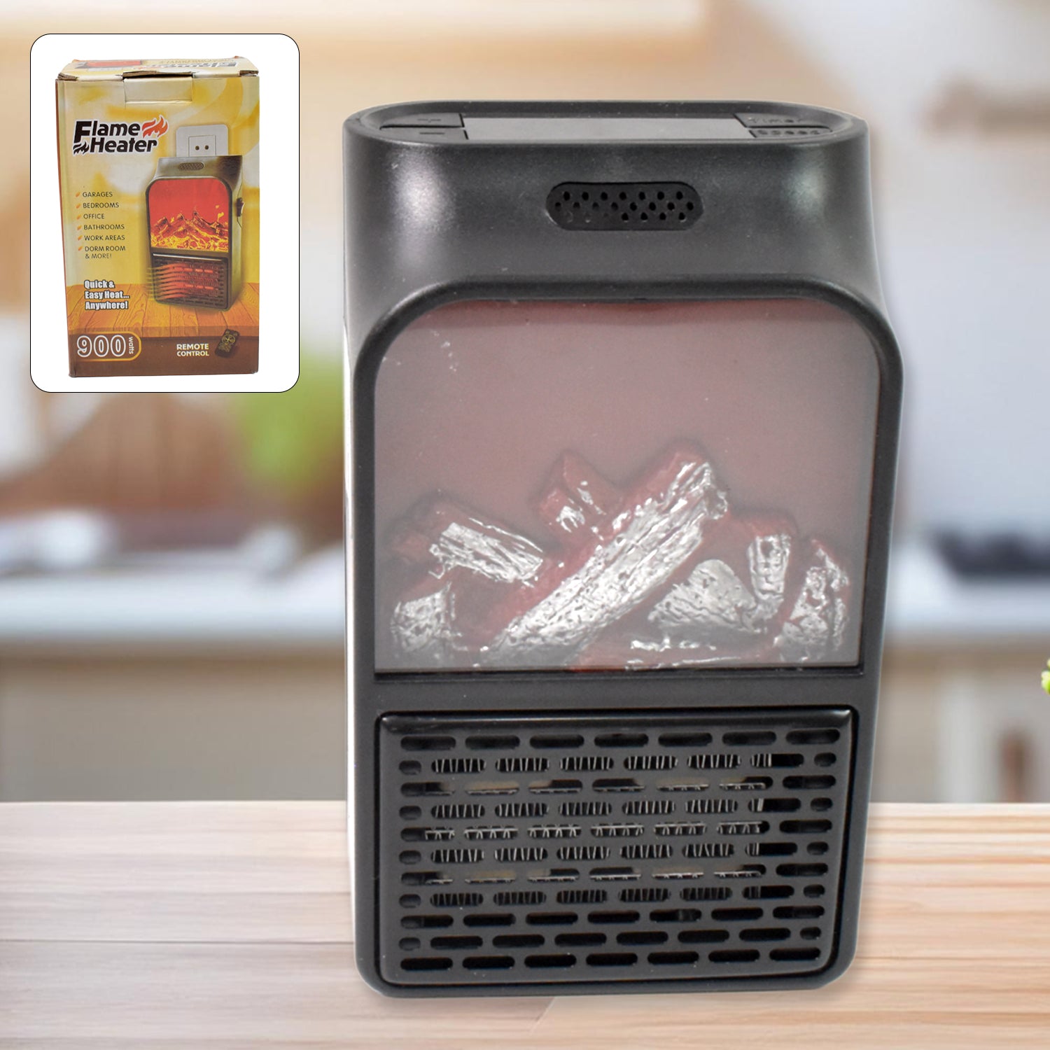 Portable Electric Fireplace Lamp Led Flame Heater (900w 1 Pc) - Springkart 