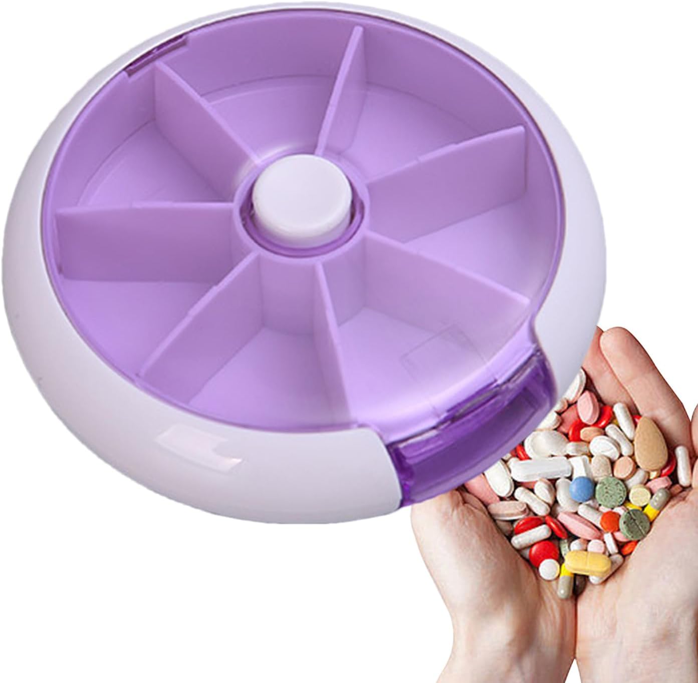 12609 Pill Box Medicine Dispenser 7-day Week Weekly Whee Cute Portable Fruit Style 7 Grid Seal Rotation Pill Organizer Medicine Box (1 Pc) - Springkart 