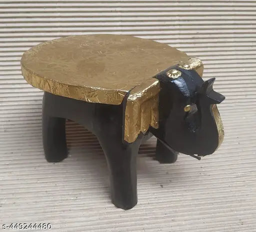 set of 2 small brass fitted elephant stools - Springkart 