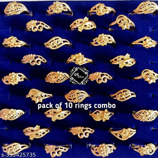 A Latest Gold Plated Designer Finger Rings Collection