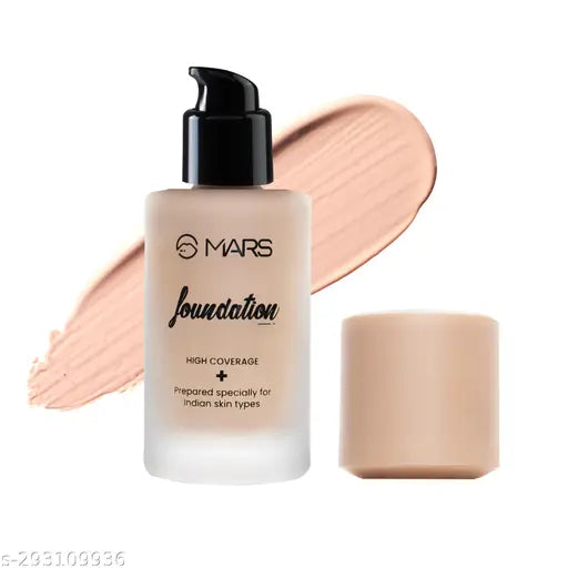 MARS SPF50 PA++++ High Coverage Liquid Foundation | Blemish Free & Blendable Foundation for Makeup (40ml) (SHADE-02)