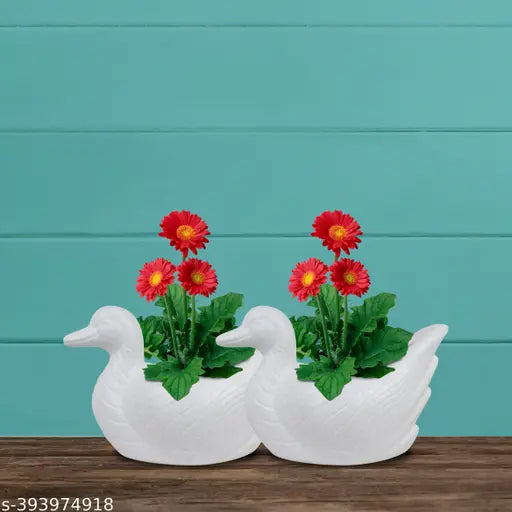 UV Treated Premium Quality Plastic Duck  Planter Pots For Home Décor & Gardening