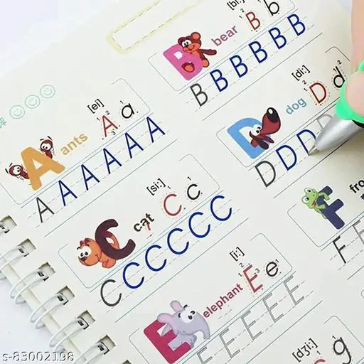 Sank Magic Practice Copybook, (4 BOOK + 10 REFILL) Number Tracing Book for Preschoolers with Pen, Magic Calligraphy Copybook Set Practical  Writing Tool Simple Hand Lettering kids learning set Enhanced Skillset Comprehensive Set