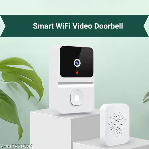 Smart Wifi Door Bell, wireless Doorbell with Camera, HD Resolution, Voice Intercom, Smartphone Video Call Notifications