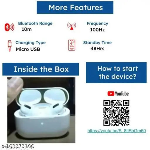 Name : Trending TWS Bluetooth Wireless Bluetooth Headphones Earbuds With Best Quality Wireless Bluetooth Headphones & Earphones Touch Sensor V5.1 With HD Mic And Active Noisz Cancellation Supported All Android & IOS Devices Bluetooth Headset (BT, Blue Cov