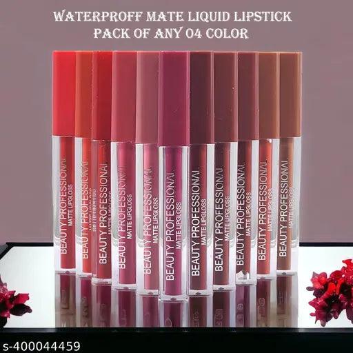 Liquid Matte Multicolor Shade Lipstick Bold Set, Ultra Matte, Transfer Proof and Waterproof Long Lasting Pack Of 04 - Springkart 