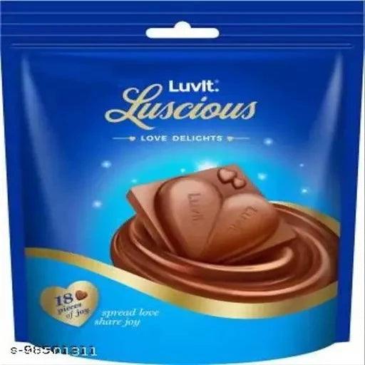 LuvIt Luscious Love Delights - Heart Shaped Chocolate Bars | A Gift of Love | Valentine's Gift | Pack of 1 - 162g Each - Springkart 