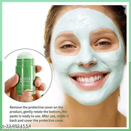 Green Tea Cleansing Mask Stick For Face | Blackheads Whiteheads Oil Control & Anti-Acne | (Pack of 2) - Springkart 