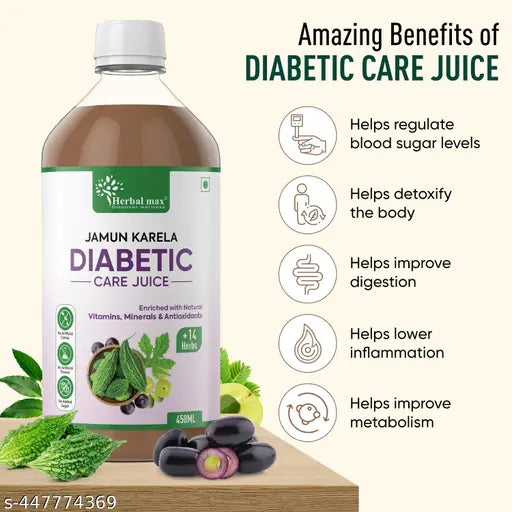 Herbal Max Diabetic Care Juice for Lowering Cholesterol & Managing Sugar Levels – 450 ml