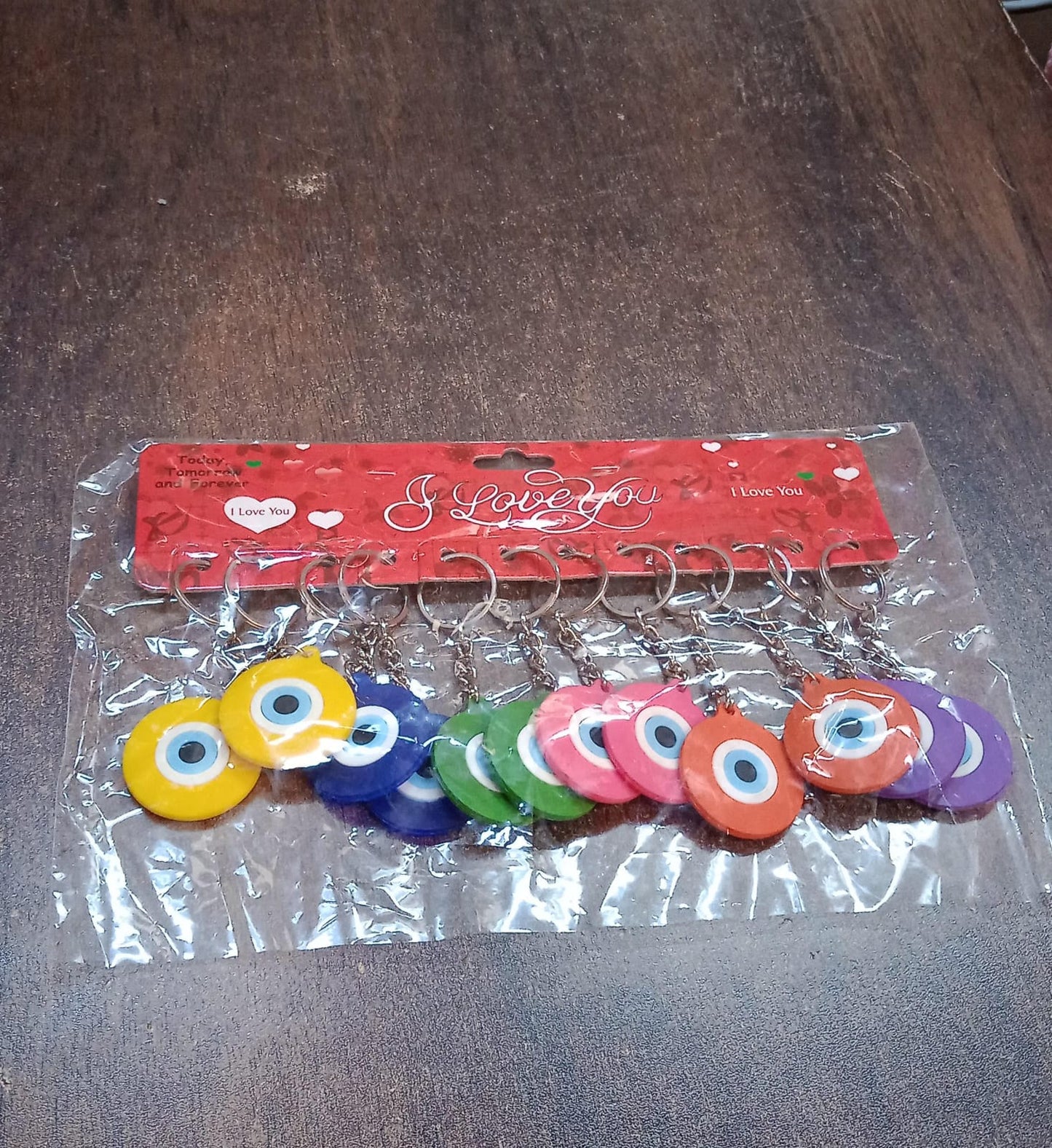 Evil Eye Rubber Silicone Keychain (12 Pcs Set Mix Color) - Springkart 