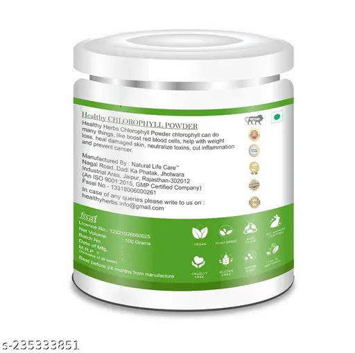Healthy Chlorophyll Powder 100gm (100% Pure) - (Highly Rich in Chlorophyll) - Springkart 