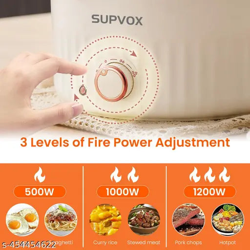 Rice Cooker 4L Non-Stick Electric Cooker Glass Lid Wooden Spatula Multifunctional Adjustable 1000W