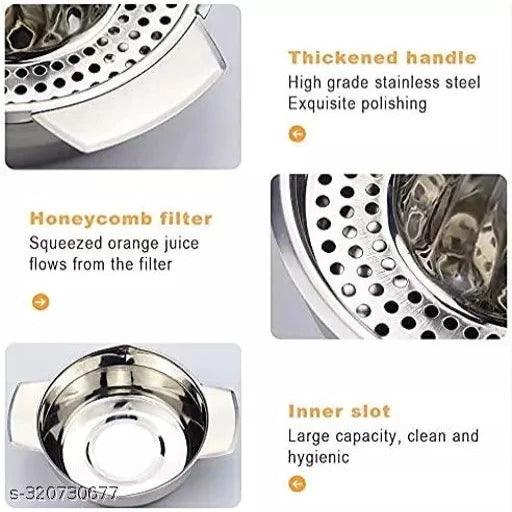 stainless steel manual citrus juicer hand cold press lemon and orange juicer and squeezers with Round Bowl - Springkart 