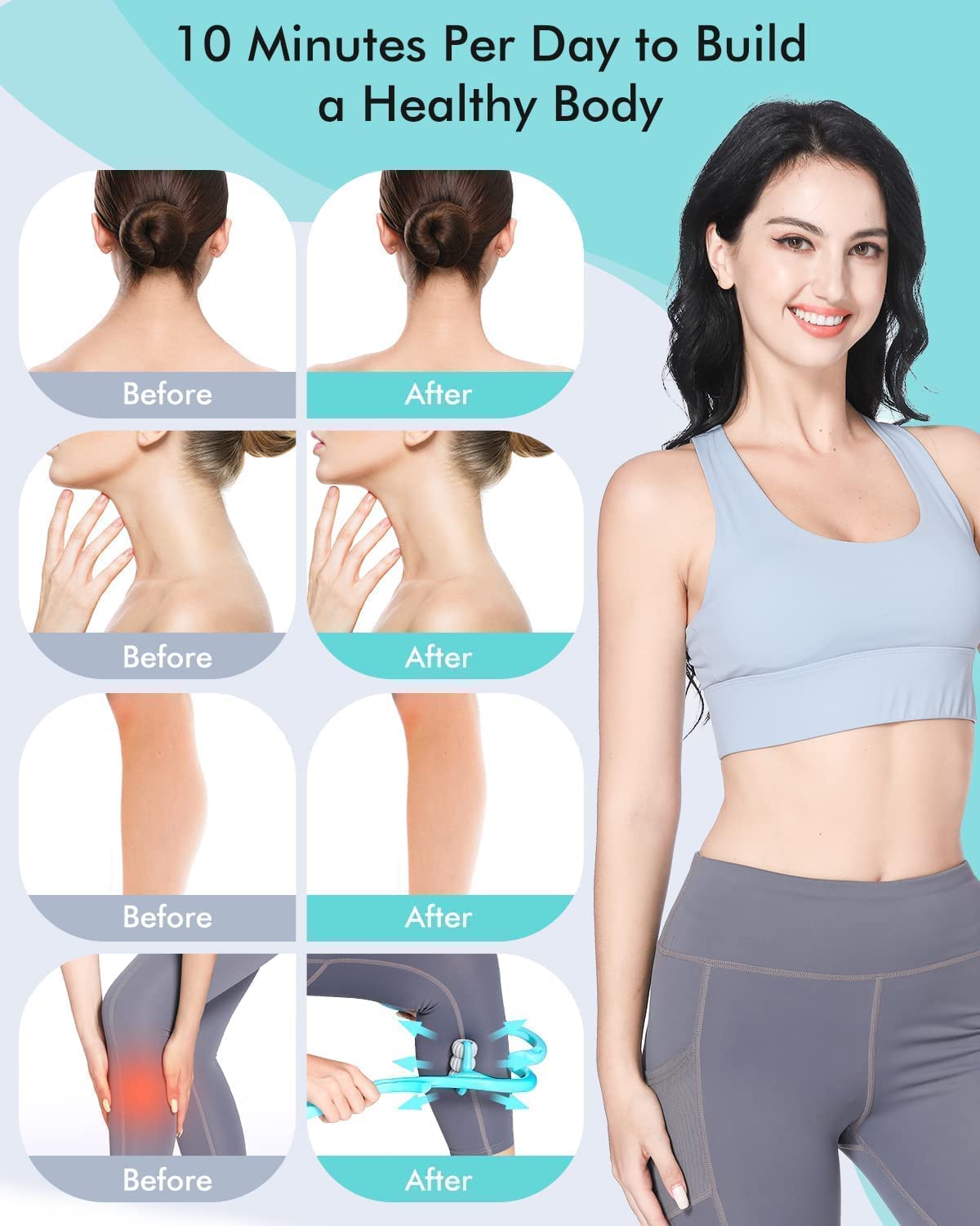 6593a Neck Shoulder Massager 13.5x7.08in Portable Relieving The Back For Men Relieving The Waist Women - Springkart 