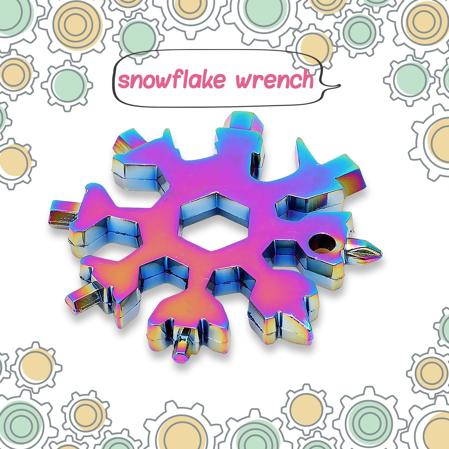 Durable Portable 18 In 1 Snowflake Multi-tool Snowflake Bottle Opener Flat Phillips Screwdriver Kit Wrench - Springkart 