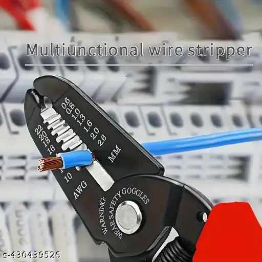 3-in-1 Multifunctional Manual Wire Stripper/Cutter/Pliers, 16.51 cm Heavy Duty Metal Tool for Stripping