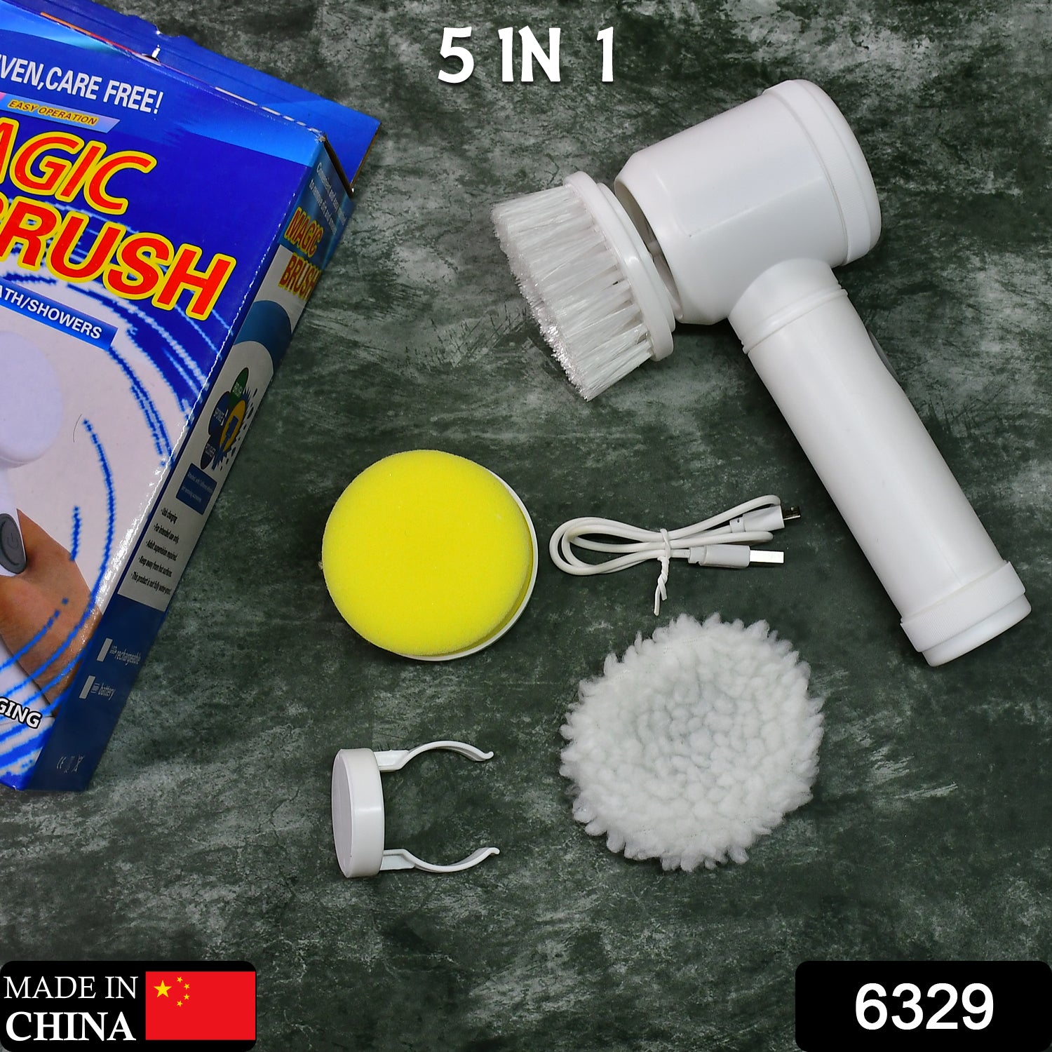6329 5in1 Home Kitchen Electric Cleaning Brush Electric Spin Scrubber - Springkart 
