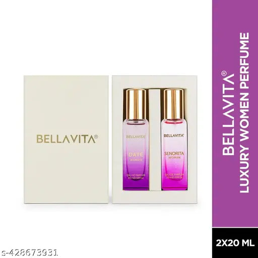 Bella Vita Luxury Women's DATE+SENORITA Woman Perfume Gift Combo for Women 40 ML (Pack of 2 Items 20ML Each)