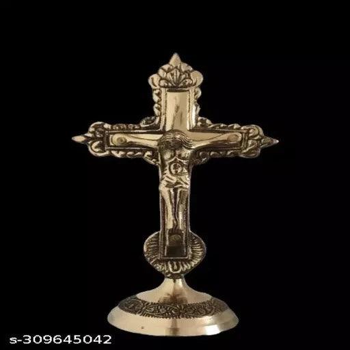 pure brass Christian Cross Jesus Christ Tabletop Statue - Springkart 