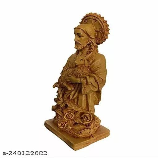 Jesus Christ Statue Idol for Living Room - 22cm (Brown) - Springkart 