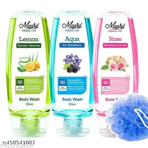 Body Wash for Men & Women Shower Gel for Whitening Soft, (130ml Each, Pack of 3,)390ml - Springkart 