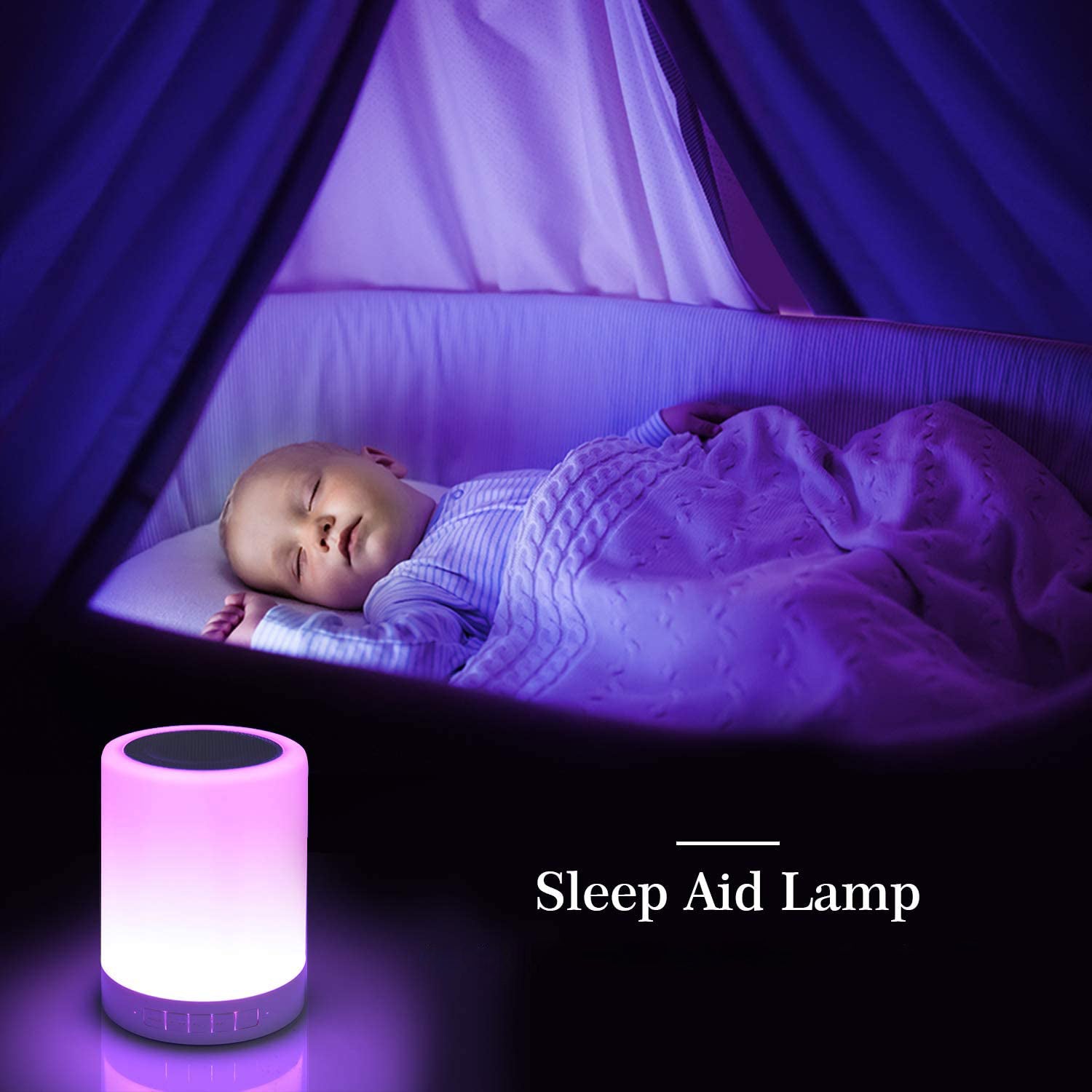 6249 Wireless Night Light Led Touch Lamp Speaker - Springkart 