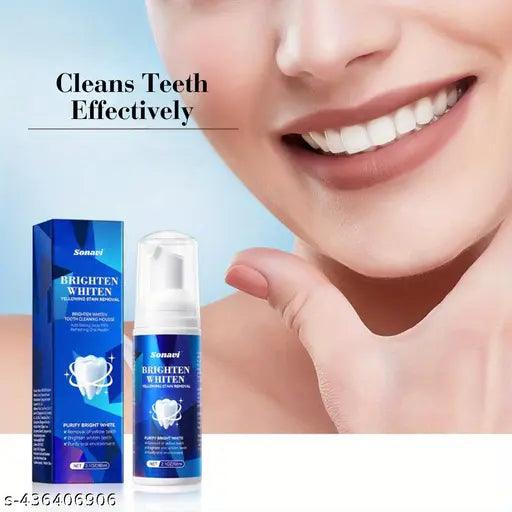 Teeth Foam for Stain Removal and Fresh Breath | Instant Teeth Whitening | Brightens Teeth, 120ML - Springkart