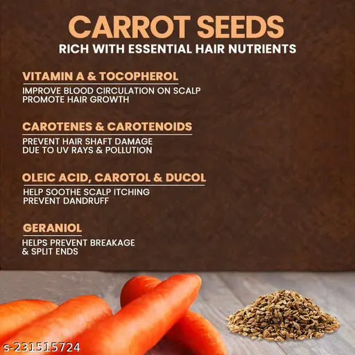 NEUD Carrot Seed Premium Hair Oil for Men & Women - 300 ml - Springkart 