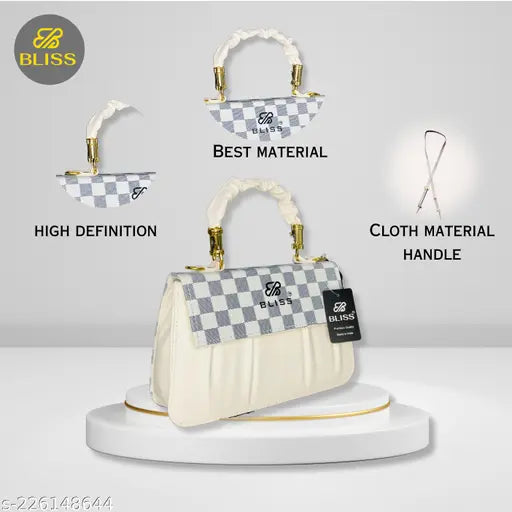 "PEARL BAGS Stylish new sling bag for Girls and women |Stylish Classic Women Sling Bag (White) | Elegant attractive beautiful sling bag for women (White)| Gorgeous Stylish Handbag| White Sling Bag For Girls & Womens| "