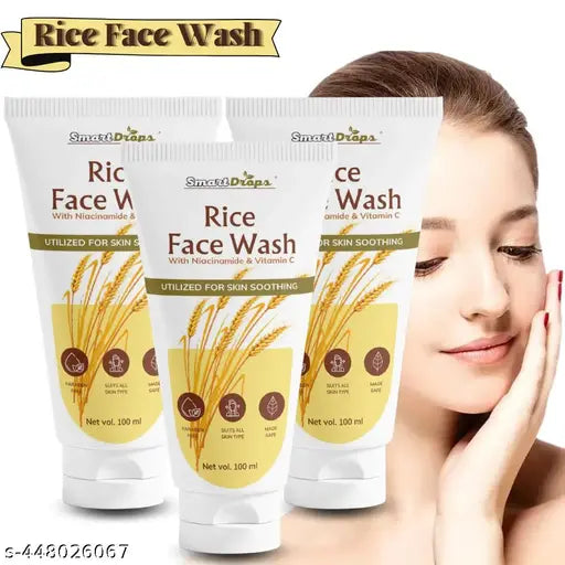 Rice Face Cleanser For Daily Use, Suitable for All Skin Types- 100ml (Pack of 3)