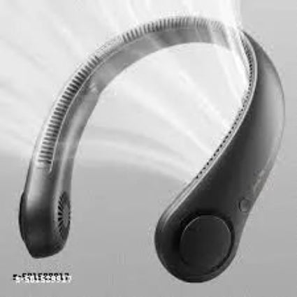 Portable Neck Fan Air Conditioner, Rechargeable Hands Free Semiconductor Cooling Bladeless Fan,3 Speeds,Brilliant Black. - Springkart 