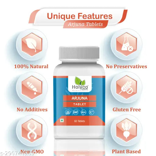 Arjuna Tablet - 60 tablets,Good for skin, Strengthen digestion | 500mg per tablet