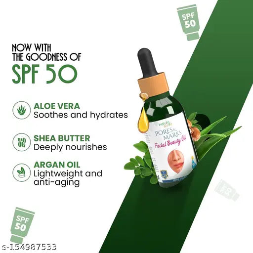 Nature Sure Pores and Marks Facial Oil with SPF 50 Sunscreen, Natural Skin Glow and Ultralight Face Care - 1 Pack (30ml) - Springkart 
