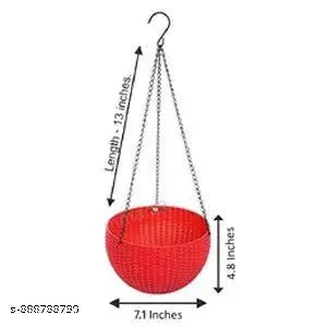 Euro Hanging Planter & Pot - 6.5 Inches Premium Quality with 5 hanging chains