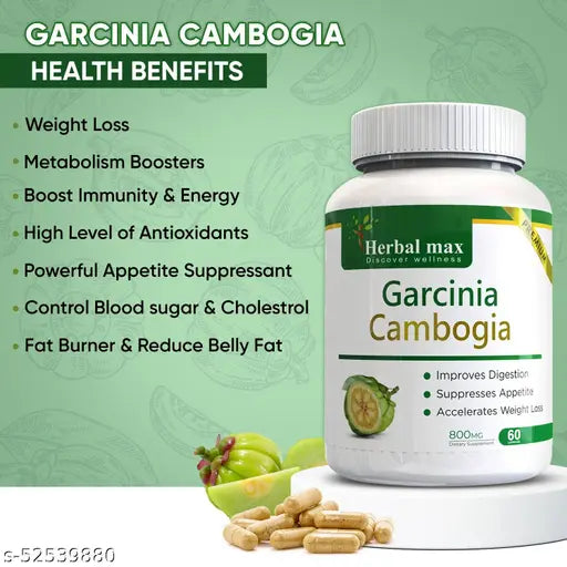 Garcinia Cambogia Capsule for Weight Loss Capsule, Boost Energy & Immunity –800mg (60 Capsules) - Springkart 