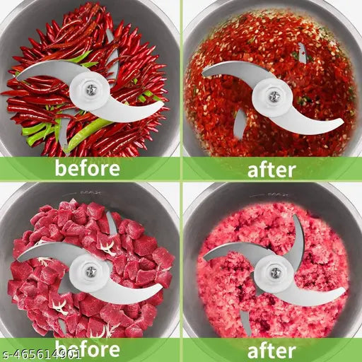 Electric Food Chopper,  Meat Grinders With Stainless Steel Bowl Heavy 250W Motor || 2 Speed Modes For Kitchen Food Processor, Meat, Vegetables, Onion, Mince [[ Electric, 2 Liter ]]