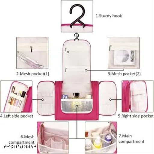 Heavy Portable Makeup/Toiletry/Cosmetic Organizer Bag (Pink)